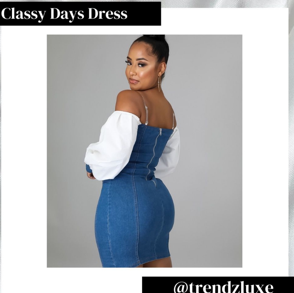 Blue denim dress